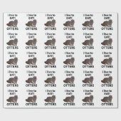 Otters Die Ik Leuk Vind Om Grappige Otters Te Eten Cadeaupapier (Vlak)