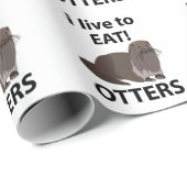 Otters Die Ik Leuk Vind Om Grappige Otters Te Eten Cadeaupapier (Rol Hoek)