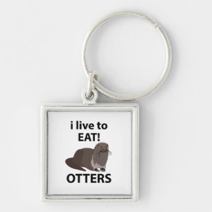 Otters Die Ik Leuk Vind Om Grappige Otters Te Eten Sleutelhanger