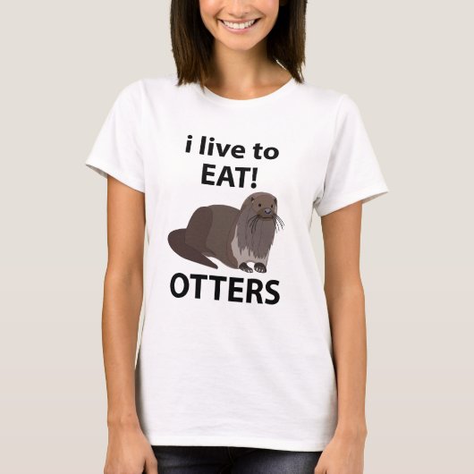 Otters Die Ik Leuk Vind Om Grappige Otters Te Eten T-shirt (Voorkant)