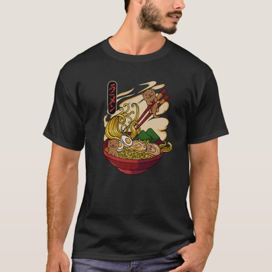 Otters die raderwerk eten roepen Kawaii Otters op  T-shirt (Voorkant)