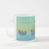 Otters die water afspelen matglas koffiemok (Links)