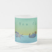 Otters die water afspelen matglas koffiemok (Center)