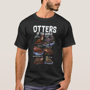Otters Dier van de Wereld Zee Rivier Otter Educati T-shirt
