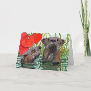 Otters. Een verjaardagskaart voor andere geliefden Kaart