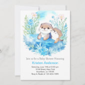 Otter's Enchanted Waterverf Boy Baby shower Kaart (Voorkant)