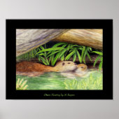 Otters Floating Art Print (Voorkant)