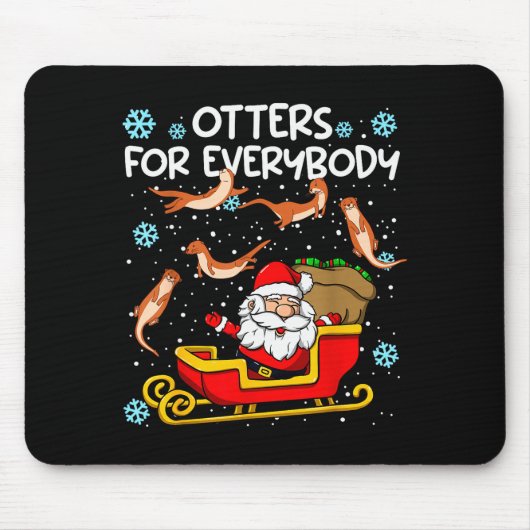 Otters For Everybody Santa Funny Christmas Otter  Muismat (Voorkant)