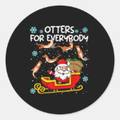 Otters For Everybody Santa Funny Christmas Otter  Ronde Sticker (Voorkant)