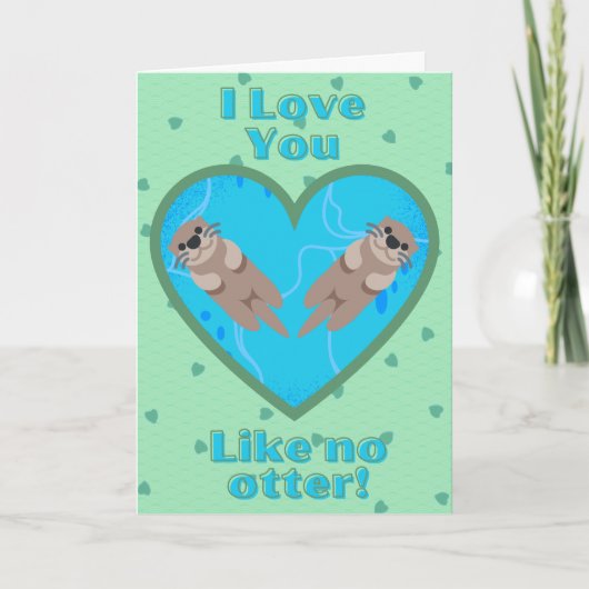 Otters Funny Valentijn Card Kaart (Voorkant)