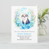 Otter's heerlijke Waterverf Boy Baby shower Kaart (Staand voorkant)