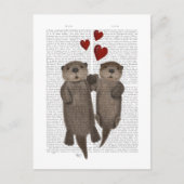 Otters Holding Hands Briefkaart (Voorkant)