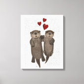 Otters Holding Hands Canvas Afdruk (Voorkant)
