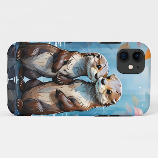 Otters Holding Hands Case-Mate iPhone Case (Achterkant (horizontaal))
