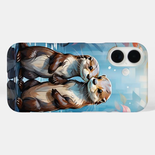 Otters Holding Hands Case-Mate iPhone Case (Achterkant (horizontaal))