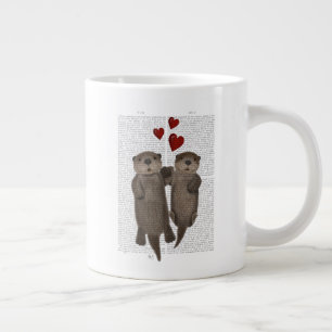 Otters Holding Hands Grote Koffiekop
