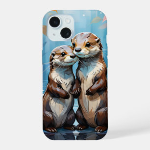 Otters Holding Hands iPhone 15 Case