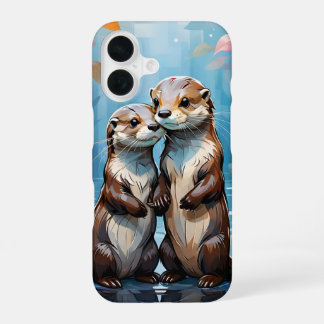 Otters Holding Hands iPhone 16 Hoesje