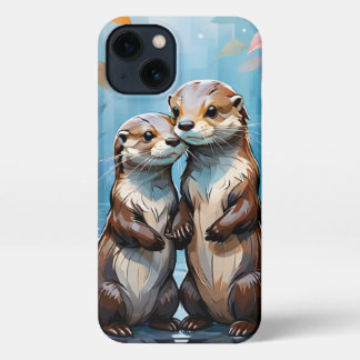 Otters Holding Hands iPhone 13 Hoesje