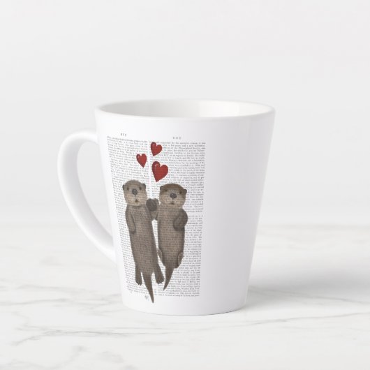 Otters Holding Hands Latte Mok (Linkerhoek)