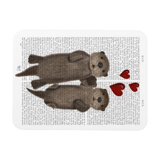 Otters Holding Hands Magneet (Horizontaal)