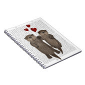 Otters Holding Hands Notitieboek (Rechterzijde)