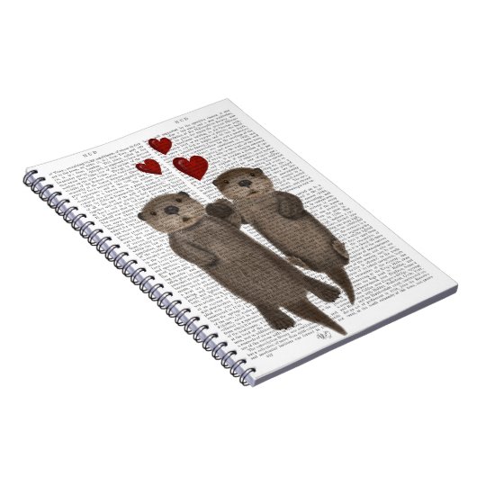 Otters Holding Hands Notitieboek (Rechterzijde)