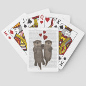 Otters Holding Hands Pokerkaarten (Achterkant)
