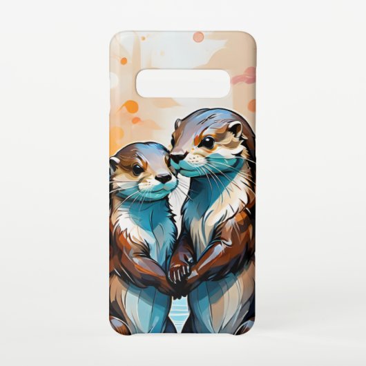Otters Holding Hands Samsung Galaxy Hoesje (Achterkant)