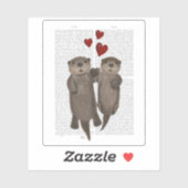 Otters Holding Hands Sticker (Vel)