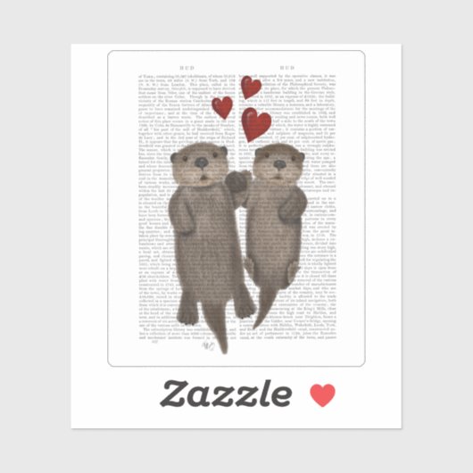 Otters Holding Hands Sticker (Vel)