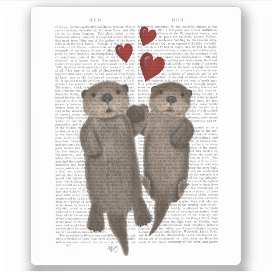 Otters Holding Hands Sticker (Voorkant)