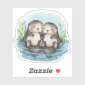Otters Holding Hands Sticker (Vel)