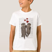 Otters Holding Hands T-shirt (Voorkant)