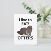 Otters Ik leef om grappige otters te eten Briefkaart (Staand voorkant)