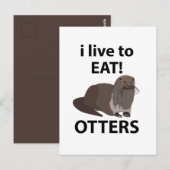 Otters Ik leef om grappige otters te eten Briefkaart (Voorkant / Achterkant)
