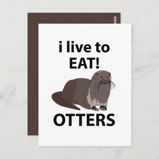Otters Ik leef om grappige otters te eten Briefkaart (Voorkant / Achterkant)