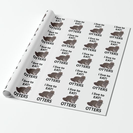 Otters Ik leef om grappige otters te eten Cadeaupapier (Uitgerold)