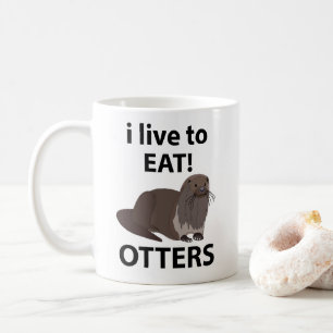 Otters Ik leef om grappige otters te eten Koffiemok