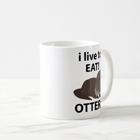 Otters Ik leef om grappige otters te eten Koffiemok (Voorkant rechts)