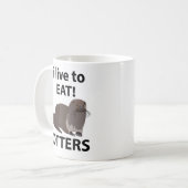 Otters Ik leef om grappige otters te eten Koffiemok (Voorkant links)