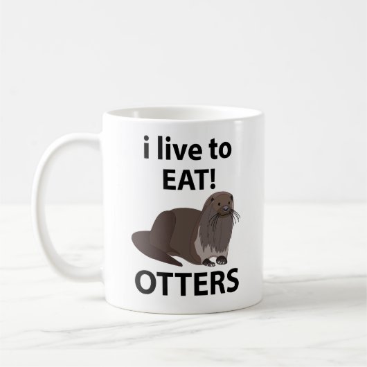 Otters Ik leef om grappige otters te eten Koffiemok (Links)