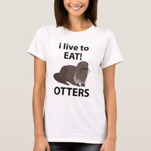 Otters Ik leef om grappige otters te eten T-shirt