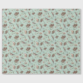 Otters in blauw cadeaupapier (Vlak)