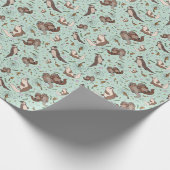 Otters in blauw cadeaupapier (Hoek)