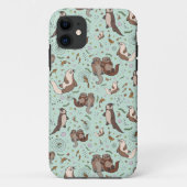 Otters in blauw Case-Mate iPhone case (Achterkant)