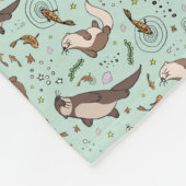Otters in blauw fleece deken (Hoek)