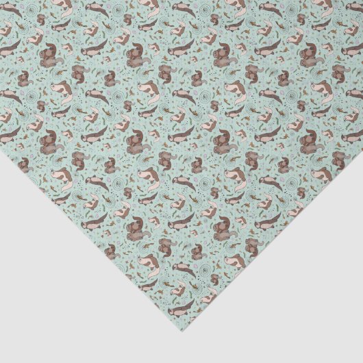 Otters in blauw tissuepapier (Detail)