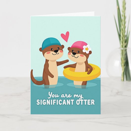 Otters In Love Greeting Card Kaart (Voorkant)