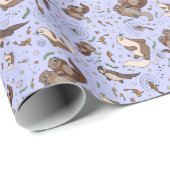 Otters in Paars Cadeaupapier (Rol Hoek)